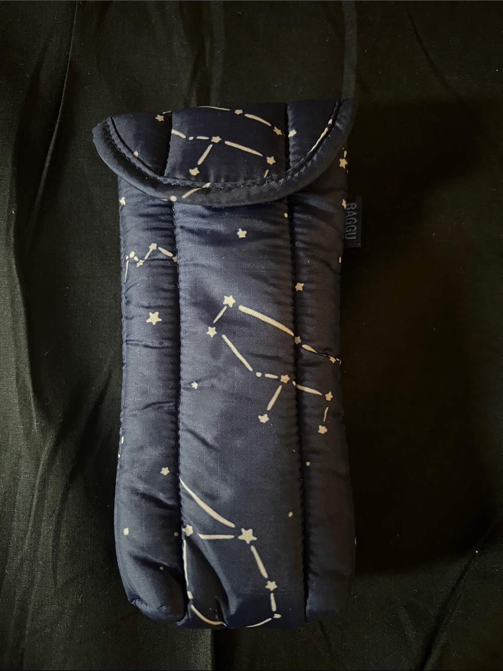 BAGGU Navy Constellation Puffer Eye Glass Case